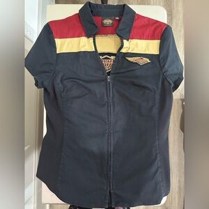 Harley Davidson 120th Anniversary zip front shirt size M